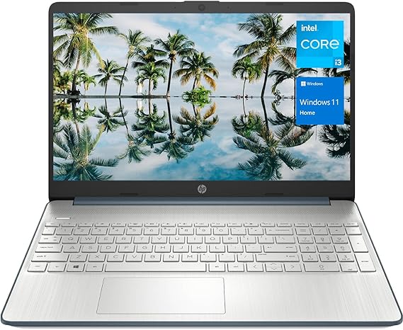 HP 15 Laptop, 15.6” HD Display, Intel Core i3-1115G4 Processor, 16GB RAM, 512GB SSD, Wi-Fi, SD Card Reader, HDMI, Webcam, Windows 11 Home, Spruce Blue, KKE Accessories