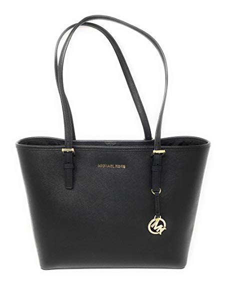 Michael Kors Jet Set Medium Carryall Tote Bag Purse Black