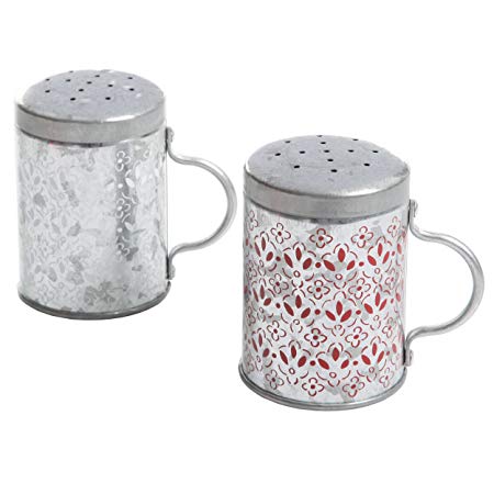 Gibson General Store 115979.02RM Hollydale Galvanized Steel Salt and Pepper Set, Silver