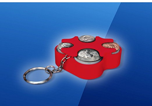 Key Chain Coin Holder, Coin Organizer, Us Coin Holder Red