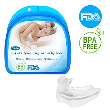 Anti Snoring Mouthpiece, Comfortably & Perfectly fit Anti Snoring Device – Best Stop Snoring Solution Prevent Snoring & Teeth Grinding – Sleep Aid Cure Bruxism Mouth Guards