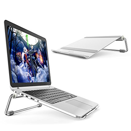 Laptop Stand, OMOTON Adjustable Multi-Angle Aluminum Notebook Computer Stand, Fits MacBook and Laptops up to 17 inches, Silver