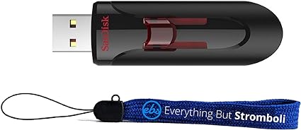 SanDisk Glide 3.0 CZ600 USB Flash Drive High Performance (SDCZ600)- Bundle with (1) Everything But Stromboli Lanyard (16GB)