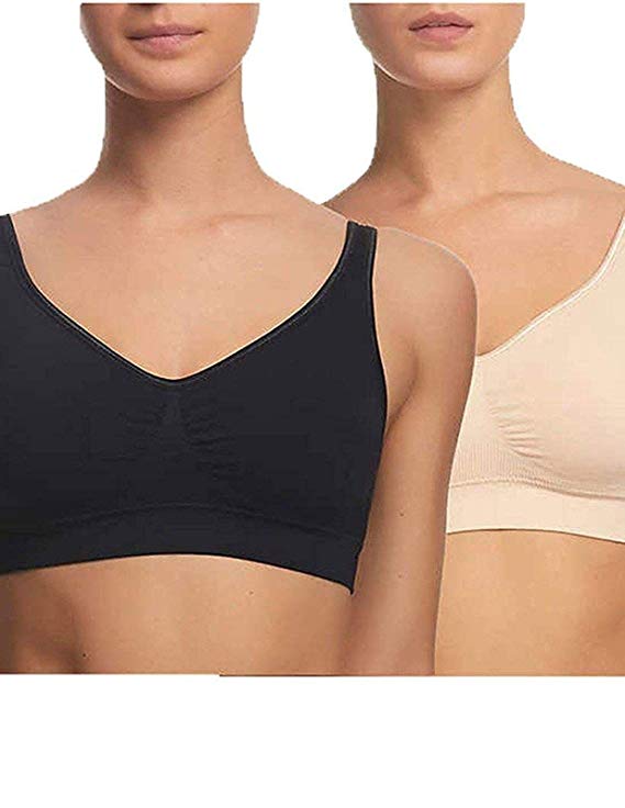 Wire Free Bra Breathable Seamless with Removable Pads Gloria Vanderbilt 2 Pack