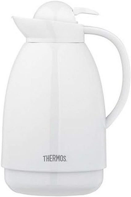 Thermos 710TRI4 34 oz White Glass Carafe, Stainless Steel, 2 milliliters