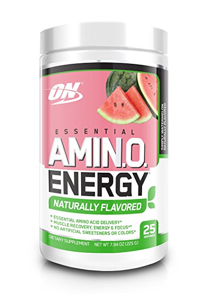 Optimum Nutrition Naturally Flavored Amino Energy With Green Tea and Green Coffee Extract; Preworkout and Amino Acids; Simply Watermelon 25 Servings