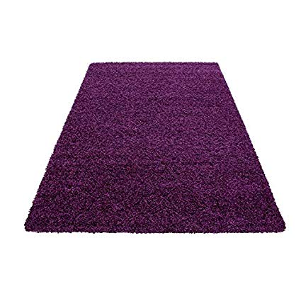 SMALL - EXTRA LARGE SIZE THICK MODERN PLAIN NON SHED SOFT SHAGGY RUGS CARPETS RECTANGLE & ROUND CARPETS COLORS ANTHRACITE BEIGE BROWN CREAM GREEN GREY LIGHTGREY PURPLE RED TERRA NAVY RUGS, Size:240x340 cm, Color:Purple