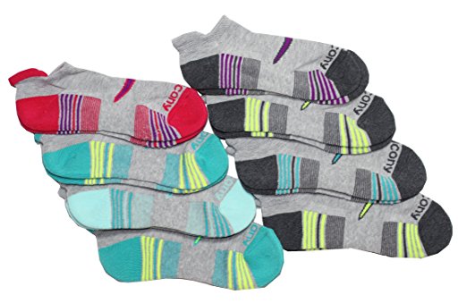 Saucony Women's Performance No Show Tab Socks - 8 Pack