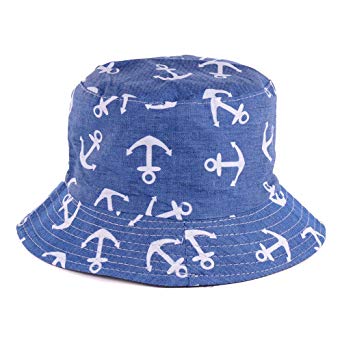 Fashion Packable Reversible Black Printed Fisherman Bucket Sun Hat, Many Patterns