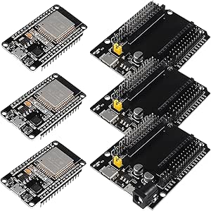 3 Set ESP32 ESP-32S WiFi Development Board NodeMCU ESP-WROOM-32 Microcontroller with ESP32 GPIO Breakout Board 30Pin Type-C Micro USB Dual Interface ESP32 Shield 30P Expansion Board