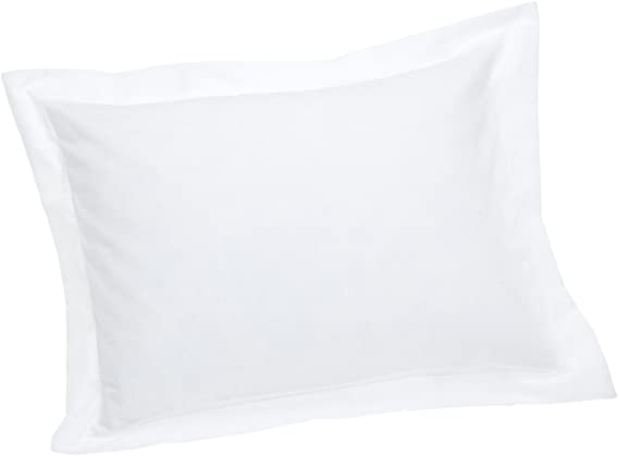 Crescent 100% Cotton White Tailored Comfy Easy Care Pillow Sham Standard (White)