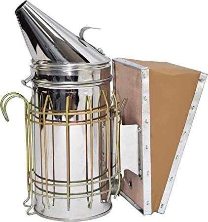 VIVO Stainless Steel Bee Hive Smoker with Heat Shield, Beekeeping Equipment (BEE-V001)