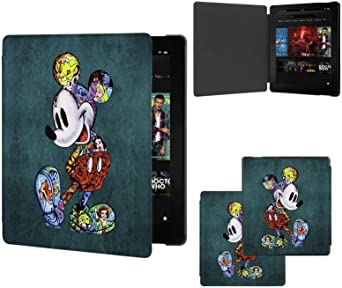 DISNEY COLLECTION Case for All-New Kindle Oasis (10th/9th Generation, 2019/2017 Release) - Slim Fit Stand Cover Support Hands Free Reading with Auto Wake Sleep, Colorful Mickey Mouse