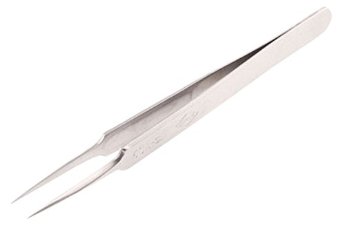 Erem 5SASL Stainless Steel Straight Very Fine Tapered Point Anti Magnetic Tweezer, 4.5" Overall Length