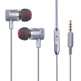 Wecharge Earphones Headphones Earbuds with Mic and Remote Control for iPhone iPad iPod Samsung Nokia Smartphones ampTablets MP3MP4 Players and More Gray