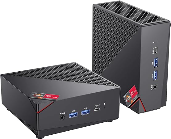 Mini Gaming PC,AMD Ryzen 7 5700U (8C/16T, Up to 4,3 GHz) Mini PC,16 GB DDR4 3200MHz  512 GB NVME SSD, 8Core 1900MHz HD graphics Mini Desktop Computers Portable WiFi 6,BT 5.2, Support Auto Power On