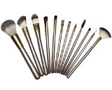 Cosmetic Makeup Brushes Natural And Synthetic Hairs Superior Quality 12 Full Size Handle Sets Travel Case Use with Powder Liquid Mineral Makeup Professional Brush Set A Must Have For Every Beauty Collection