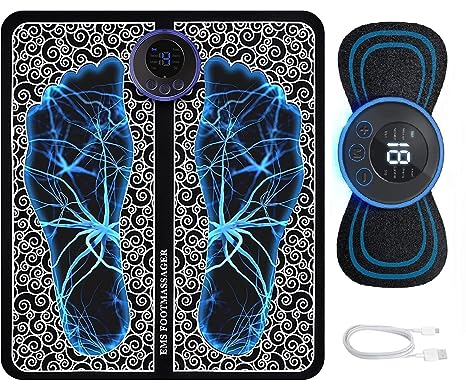 Foot-Massager-Pain-Relief-Wireless-Electric-EMS-Massage-Machine-Rechargeable-Portable-Folding-Automatic-with-8-Mode19-Intensity-for-Legs-Body-Hand-Therapy-Body-Wash (Multilll)
