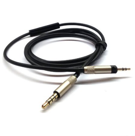 Black New Replacement cable with Remote Mic connect iphone to Technica ATH-M50x ATH-M40x headphones