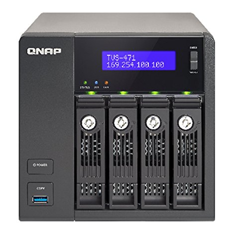 QNAP TVS-471-i3-4G-US 4-Bay Intel Core i3 3.5GHz Dual Core, 4GB RAM, 4LAN, 10G-ready (TVS-471-i3-4G-US)