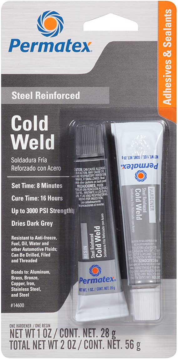 Permatex 14600 Cold Weld Bonding Compound, Two 1 oz. Tubes