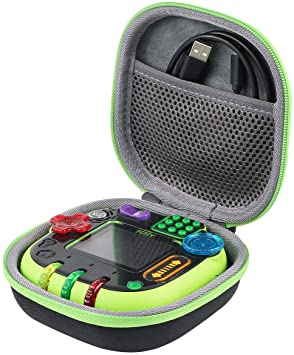 co2crea Hard Travel Case for Leapfrog Rockit Twist Handheld Learning Game (Black Case   Green Zipper)