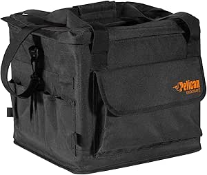 Pelican - Exocrate Fishing Bag - Large Saltwater Resistant Fishing Bag - Kayak Fishing Tackle Storage Bag - Fits a Milk Crate,Black