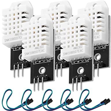 ICQUANZX 5PCS DHT22/AM2302 Digital Temperature and Humidity Sensor Module Temp Humidity Monitor 3Pins Module with Cable