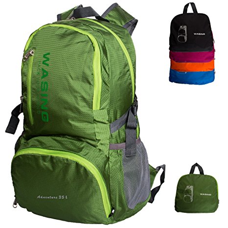 WASING 35L Ultra Lightweight Water Resistant Packable Backpack Travel Hiking Daypack,