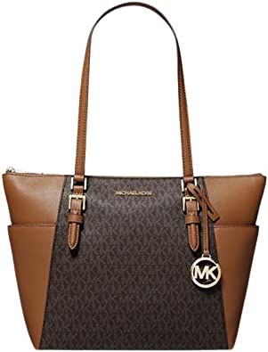 Michael Kors Charlotte Signature Large Top Zip Tote bundle with XL Dust Bag