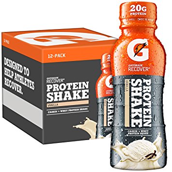 Gatorade Recover Protein Shake, Vanilla, 11.16 Ounce, 12 Count