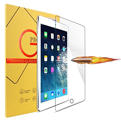 iPad Mini 4 Glass Screen Protector, Hinpia [HD-Clear][Anti-Scratch][Anti-Glare][Anti-Fingerprint] Tempered Glass Ballistic 2.5D Rounded Edge/ 9H Hardness Shatterproof for Apple iPad Mini 4 [7.9 Inch]