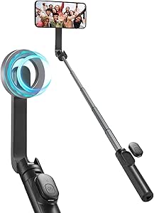 Spigen S570W (MagFit) MagSafe Selfie Stick Tripod Stand with Bluetooth Remote Control Shutter 24" Extendable Cell Phone Holder Mount Compatible with MagSafe for iPhone 15 14 13 12 Pro Max Mini - Black