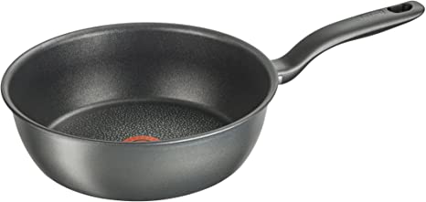 Tefal C6928502 Hard Titanium   Frying Pan 26 cm Non-Stick Coating Suitable for All Heat Sources Including Induction Aluminium, Black, 26 cm