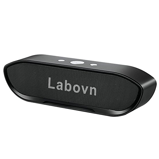 Labvon Speakers,Portable Stereo 6W Dual-Driver Built In Microphone For Handsfree Calling, FM Radio And TF Card Slot for iPhone and other smart device