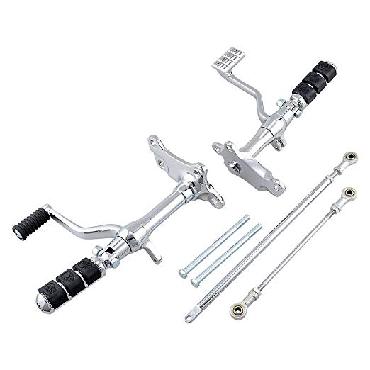 Chrome Forward Controls Foot Pegs Levers Linkage Kit For Harley Sportster XL883 XL1200 1991-2003
