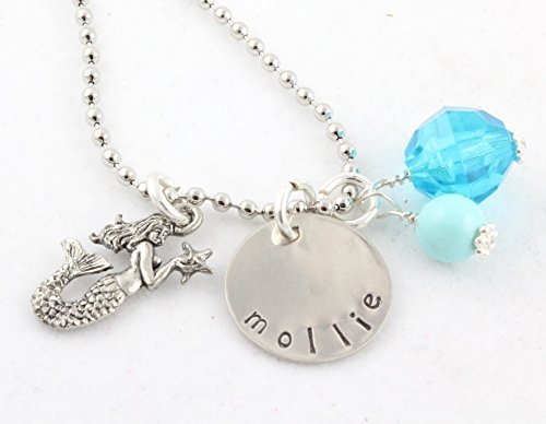 Personalized Mermaid Charm Necklace for Children - Gift for Girl