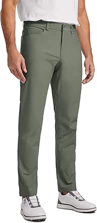 CRZ YOGA Men's All Day Comfy Golf Pants with 5-Pocket - 30"/32"/34'' Quick Dry Lightweight Casual Work Stretch Pants