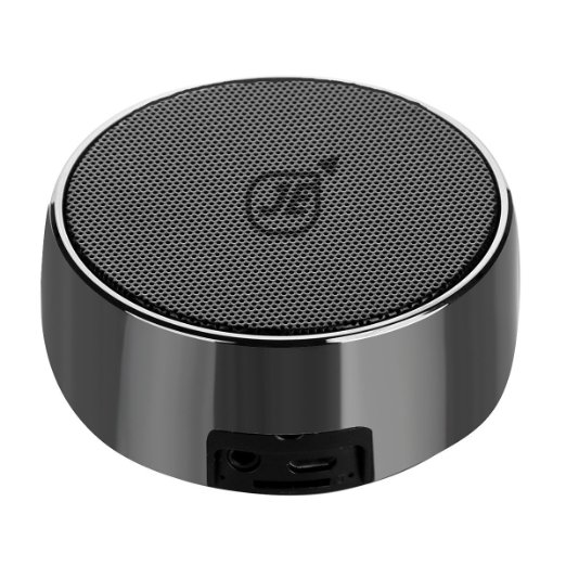 JE Small Bluetooth Speaker Portable,Metal Stereo Outdoor Speaker,Ultra Mini Portable Wireless Bluetooth Speaker,Rechargeable Speakers 3.2W With Aux ,Strong Bass And TF Card -Black