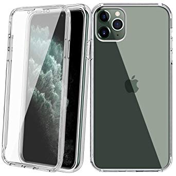 Vofolen Case for iPhone 11 Pro Case Built-in Screen Protector Full-Body Protection Dual Layer Rubber Bumper Armor Flexible Protective Slim Shell Soft TPU Cover for iPhone 11 Pro 5.8 inch (Clear)