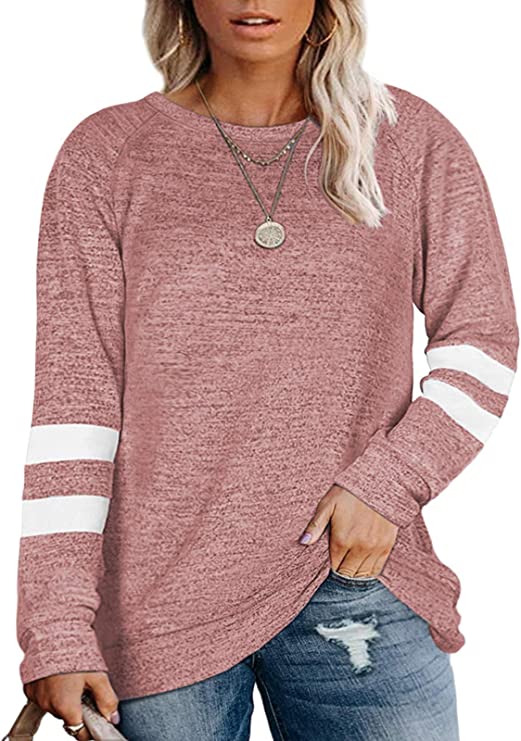 DOLNINE Plus Size Sweatshirts for Women Long Sleeve Oversized Tunic Tops