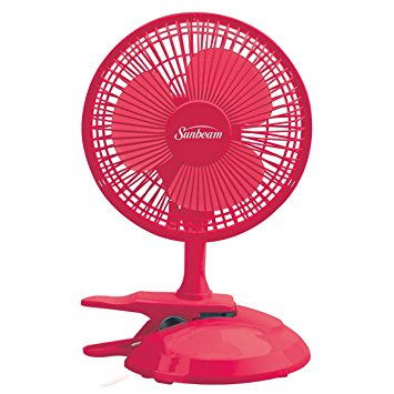 Sunbeam Cool Me 6-Inch Table/Clip Convertible Fan, Pink