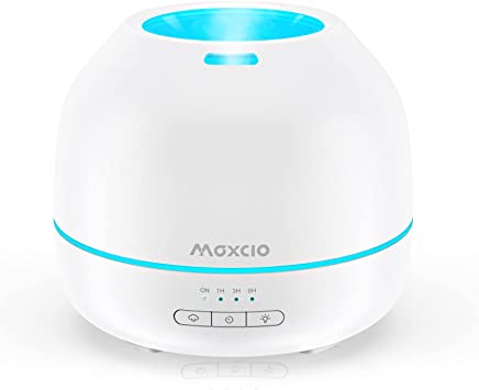 Essential Oil Diffuser, Maxcio 300ml Cover Free Aromatherapy Diffuser, Essential Oils with 7 RGB Lights 2 Mist Mode 4 Timer Waterless Auto Off, Cool Mist Ultrasonic Humidifier for Office & Room