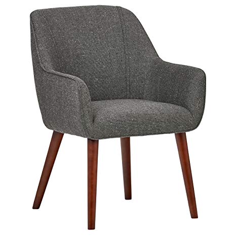 Rivet Julie Mid-Century Modern Swope Accent Kitchen Dining Room Chair, 23.6"W, Ash Grey