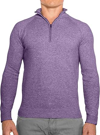 CC Perfect Slim Fit 1/4 Quarter Zip Pullover Men | Durable Wash Friendly Mens Sweater | Soft Fitted Sweaters for Men