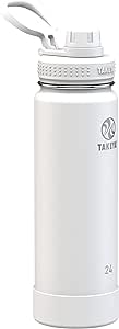 Takeya Actives 24 oz Vacuum Insulated Stainless Steel Water Bottle with Spout Lid, Premium Quality, Arctic