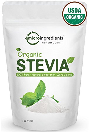 Premium Pure Organic Stevia Powder, 4oz / 706 Serving - Zero Calorie, Natural Sweetener, Sugar Alternative