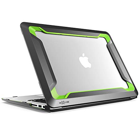 Macbook Air 13 Case, NexCase [Heavy Duty] [Dual Layer] Hard Case Cover with TPU Bumper for Apple Macbook Air 13 Inch (A1466 / A1369), Not Compatible 2018 MacBook Air 13 Inch (Green)
