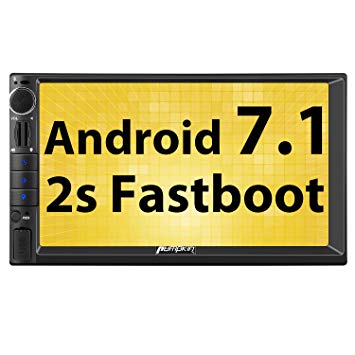 Pumpkin Android 7.1 Car Stereo Double Din Universal with Navigation, WiFi, Support Fastboot, Backup Camera, Android Auto, USB SD, 7 inch Touchscreen