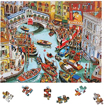 Jigsaw Puzzle 1000 Pieces Large Puzzles Venice City View Puzzle Game Artwork for Adult Teens Italy Landscape Puzzles European Aesthetic Puzzle for Home Decoration Puzzles for Seniors Adult Puzzles Educational Puzzles Games Kids Gift